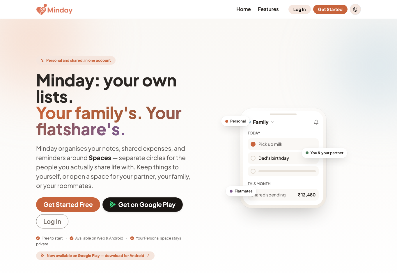 Minday website screenshot